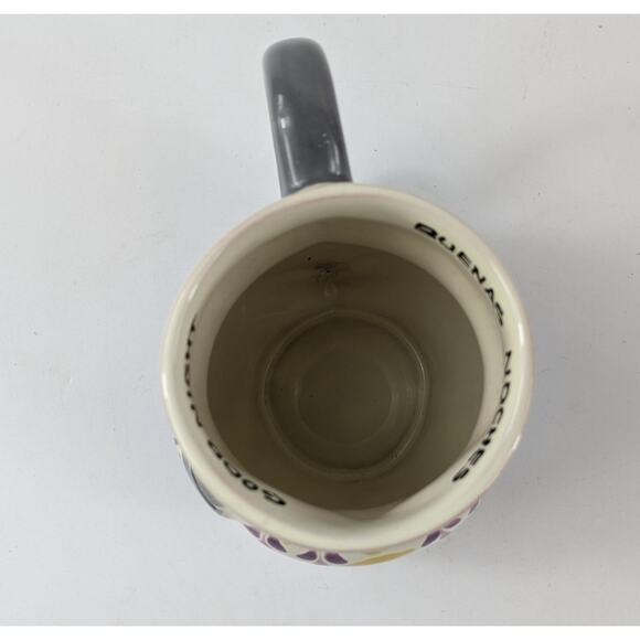 Handpainted Owl Coffee Mug Tea Majolica Purple Gray Owl Good Night Sweet Dreams - Picture 8 of 9